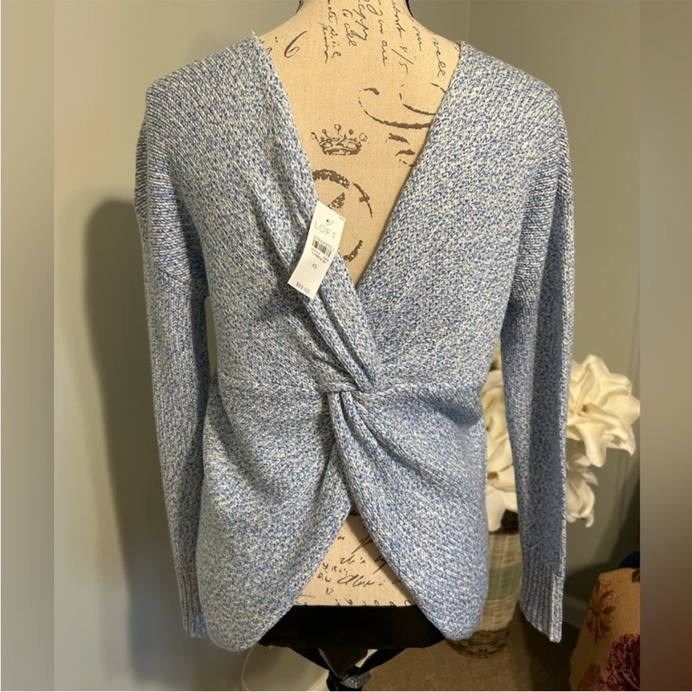 NWT! LOFT twisted knot open back sweater